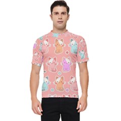 Cute-kawaii-kittens-seamless-pattern Men s Short Sleeve Rash Guard by Salman4z