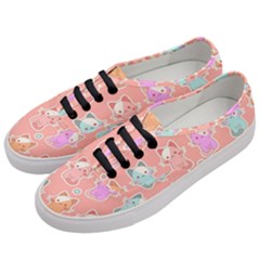 Cute-kawaii-kittens-seamless-pattern Women s Classic Low Top Sneakers by Salman4z