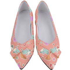 Cute-kawaii-kittens-seamless-pattern Women s Bow Heels by Salman4z