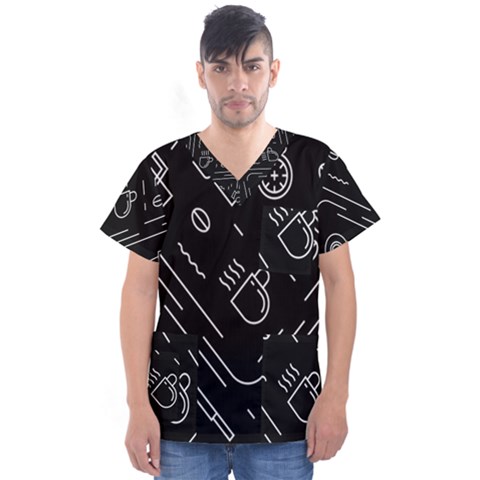 Coffee-background Men s V-neck Scrub Top by Salman4z