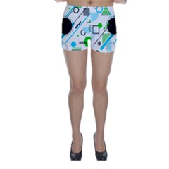 Geometric-shapes-background Skinny Shorts by Salman4z