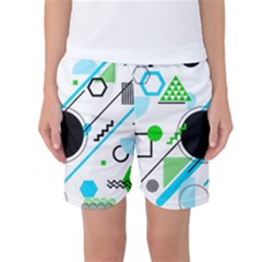 Geometric-shapes-background Women s Basketball Shorts by Salman4z