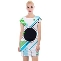 Geometric-shapes-background Cap Sleeve Bodycon Dress by Salman4z