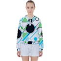 Geometric-shapes-background Women s Tie Up Sweat View1