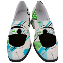 Geometric-shapes-background Women s Chunky Heel Loafers by Salman4z