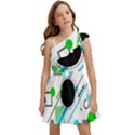 Geometric-shapes-background Kids  One Shoulder Party Dress View1