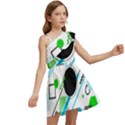 Geometric-shapes-background Kids  One Shoulder Party Dress View2