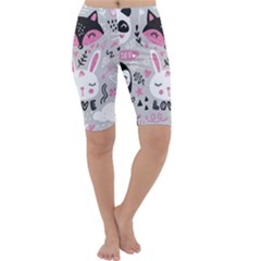 Big-set-with-cute-cartoon-animals-bear-panda-bunny-penguin-cat-fox Cropped Leggings  by Salman4z