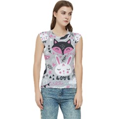 Big-set-with-cute-cartoon-animals-bear-panda-bunny-penguin-cat-fox Women s Raglan Cap Sleeve Tee by Salman4z