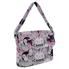 Big-set-with-cute-cartoon-animals-bear-panda-bunny-penguin-cat-fox Buckle Messenger Bag by Salman4z