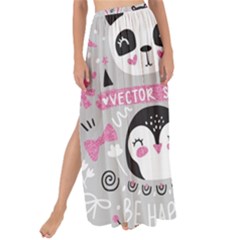 Big-set-with-cute-cartoon-animals-bear-panda-bunny-penguin-cat-fox Maxi Chiffon Tie-up Sarong by Salman4z