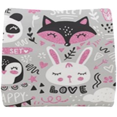 Big-set-with-cute-cartoon-animals-bear-panda-bunny-penguin-cat-fox Seat Cushion by Salman4z