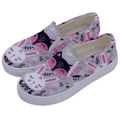 Big-set-with-cute-cartoon-animals-bear-panda-bunny-penguin-cat-fox Kids  Canvas Slip Ons by Salman4z