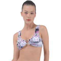 Big-set-with-cute-cartoon-animals-bear-panda-bunny-penguin-cat-fox Ring Detail Bikini Top by Salman4z