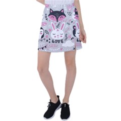 Big-set-with-cute-cartoon-animals-bear-panda-bunny-penguin-cat-fox Tennis Skirt by Salman4z