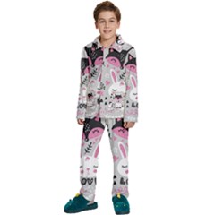 Big-set-with-cute-cartoon-animals-bear-panda-bunny-penguin-cat-fox Kids  Long Sleeve Velvet Pajamas Set by Salman4z