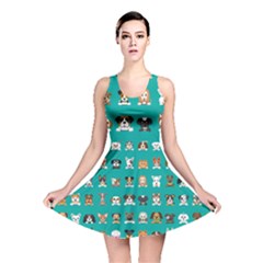 Different-type-vector-cartoon-dog-faces Reversible Skater Dress by Salman4z