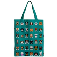 Different-type-vector-cartoon-dog-faces Zipper Classic Tote Bag by Salman4z