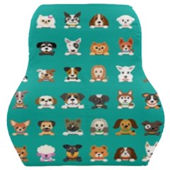 Different-type-vector-cartoon-dog-faces Car Seat Back Cushion  by Salman4z