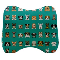 Different-type-vector-cartoon-dog-faces Velour Head Support Cushion by Salman4z