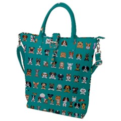 Different-type-vector-cartoon-dog-faces Buckle Top Tote Bag by Salman4z