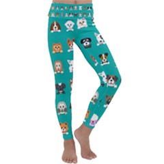 Different-type-vector-cartoon-dog-faces Kids  Lightweight Velour Classic Yoga Leggings by Salman4z