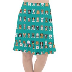 Different-type-vector-cartoon-dog-faces Fishtail Chiffon Skirt by Salman4z