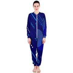 Classic-blue-background-abstract-style Onepiece Jumpsuit (ladies) by Salman4z