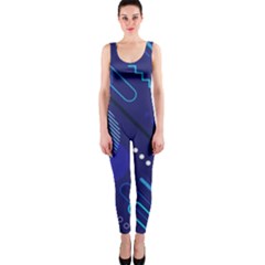 Classic-blue-background-abstract-style One Piece Catsuit by Salman4z