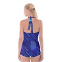 Classic-blue-background-abstract-style Boyleg Halter Swimsuit  View2