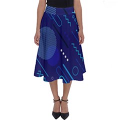 Classic-blue-background-abstract-style Perfect Length Midi Skirt by Salman4z