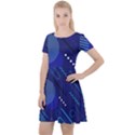 Classic-blue-background-abstract-style Cap Sleeve Velour Dress  View1