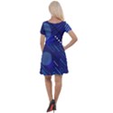 Classic-blue-background-abstract-style Cap Sleeve Velour Dress  View2