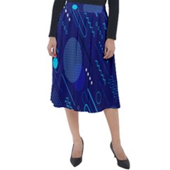 Classic-blue-background-abstract-style Classic Velour Midi Skirt  by Salman4z