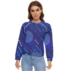 Classic-blue-background-abstract-style Women s Long Sleeve Raglan Tee