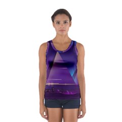 Egyptian-pyramids-night-landscape-cartoon Sport Tank Top  by Salman4z