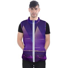 Egyptian-pyramids-night-landscape-cartoon Men s Puffer Vest by Salman4z