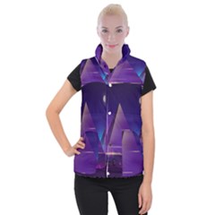 Egyptian-pyramids-night-landscape-cartoon Women s Button Up Vest by Salman4z