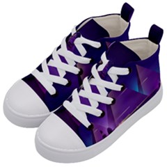 Egyptian-pyramids-night-landscape-cartoon Kids  Mid-top Canvas Sneakers by Salman4z