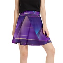 Egyptian-pyramids-night-landscape-cartoon Waistband Skirt by Salman4z