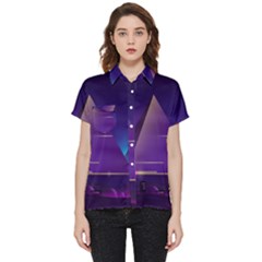 Egyptian-pyramids-night-landscape-cartoon Short Sleeve Pocket Shirt by Salman4z