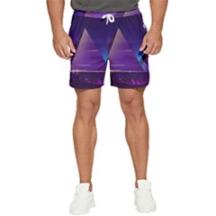 Egyptian-pyramids-night-landscape-cartoon Men s Runner Shorts by Salman4z