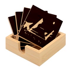 Egyptian-pyramids-night-landscape-cartoon Bamboo Coaster Set by Salman4z