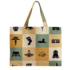 Egyptian-flat-style-icons Zipper Mini Tote Bag by Salman4z