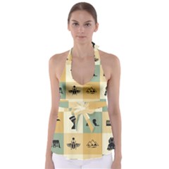 Egyptian-flat-style-icons Babydoll Tankini Top by Salman4z