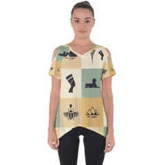 Egyptian-flat-style-icons Cut Out Side Drop Tee by Salman4z