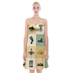 Egyptian-flat-style-icons Spaghetti Strap Velvet Dress by Salman4z