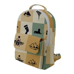 Egyptian-flat-style-icons Flap Pocket Backpack (large) by Salman4z