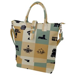 Egyptian-flat-style-icons Buckle Top Tote Bag by Salman4z