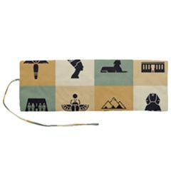 Egyptian-flat-style-icons Roll Up Canvas Pencil Holder (m) by Salman4z